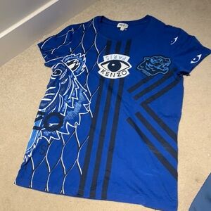 Kenzo authentic woman shirt top blouse lion blue